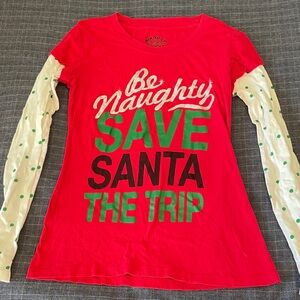 Wound Up Red and White Long Sleeve Tee